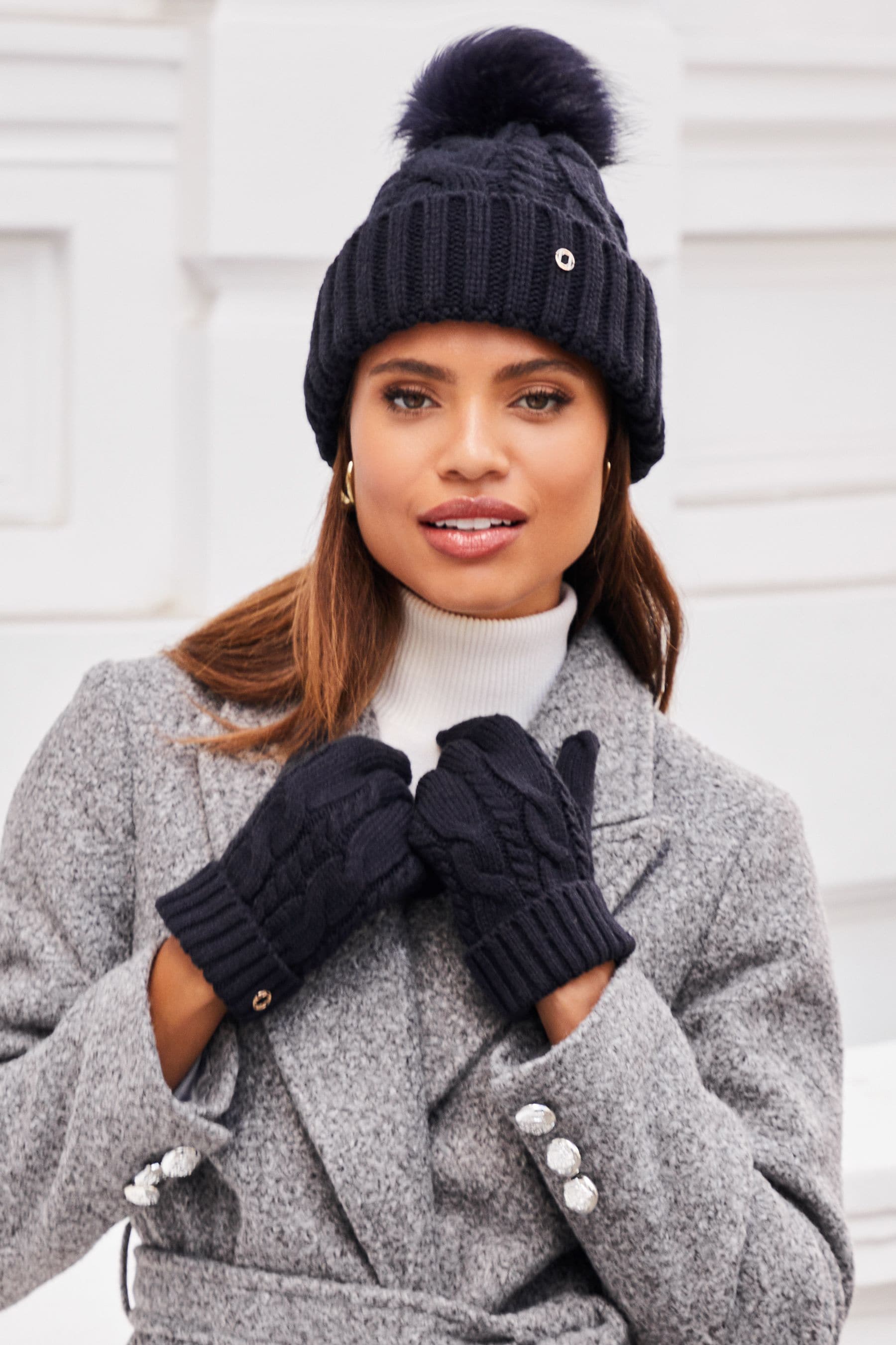Fur knit hat shop