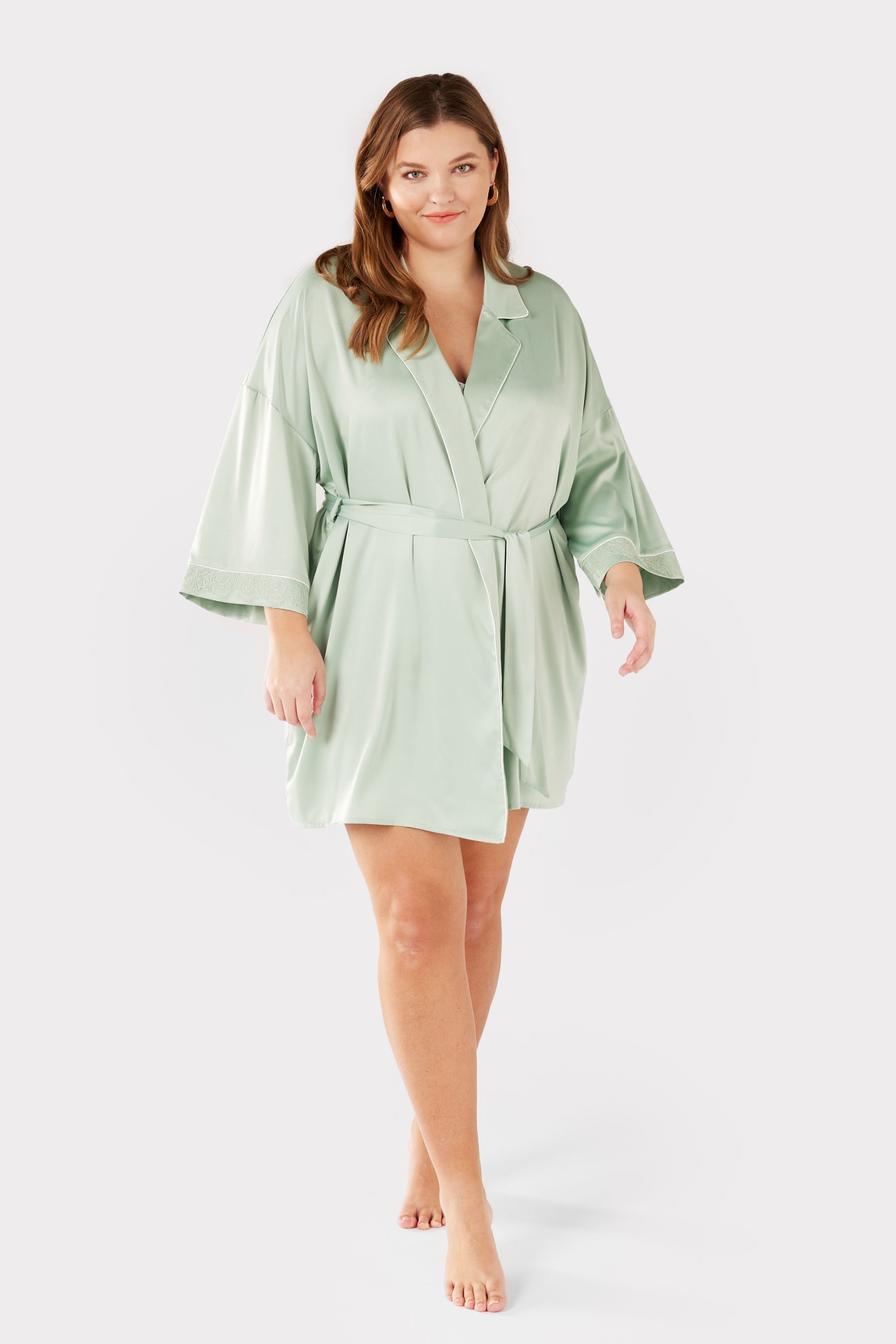 Lace trim dressing gown shop