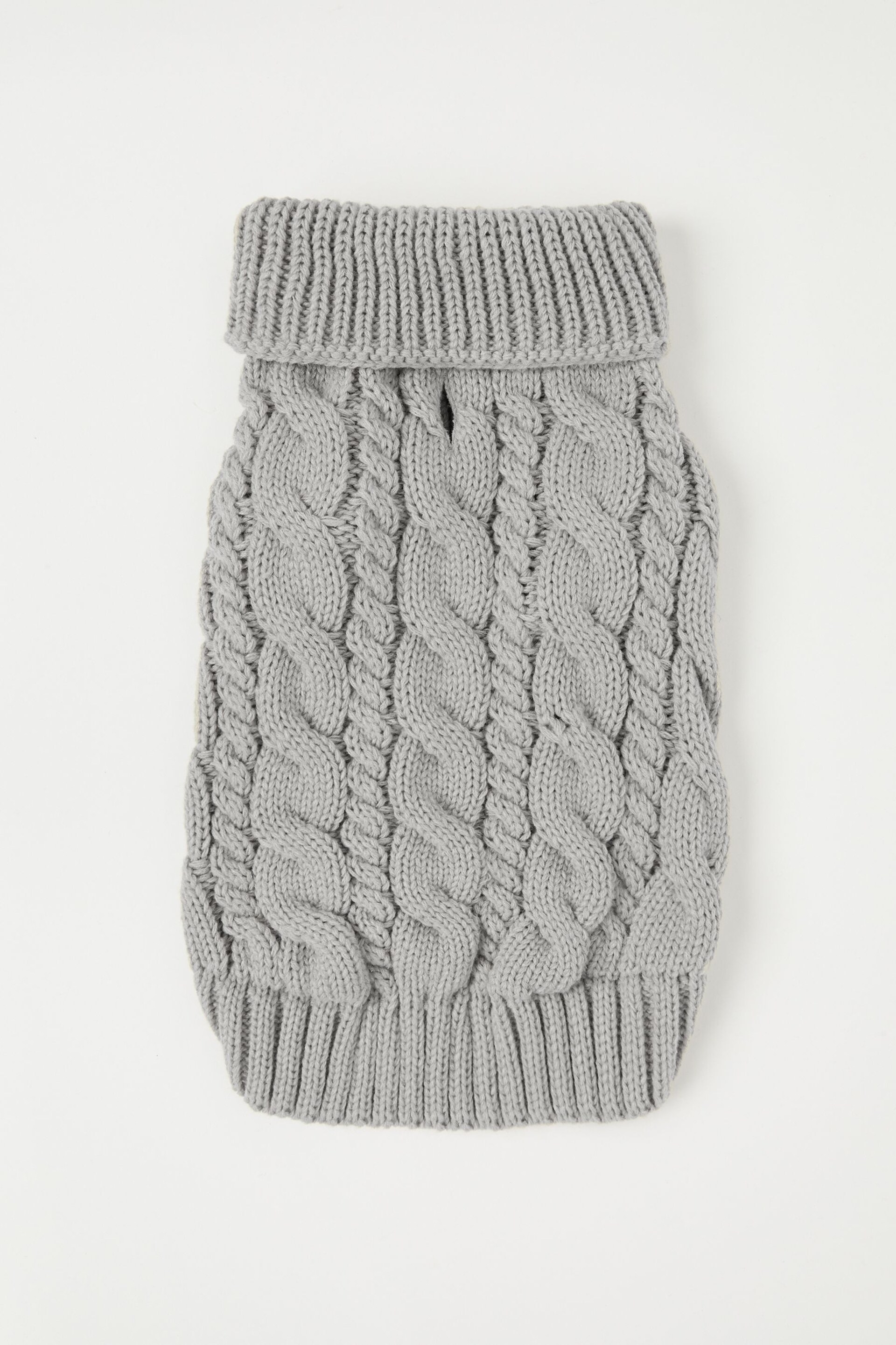 Lipsy Grey Super Soft Cable Knit Dog Jumper - Image 3 of 3
