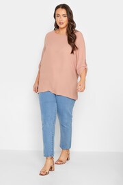 Yours Curve Neutral Tab Sleeve Blouse - Image 2 of 4