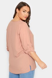 Yours Curve Neutral Tab Sleeve Blouse - Image 3 of 4