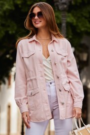 Sosandar Pink Tencel Utility Jacket - Image 1 of 6