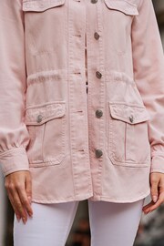 Sosandar Pink Tencel Utility Jacket - Image 6 of 6