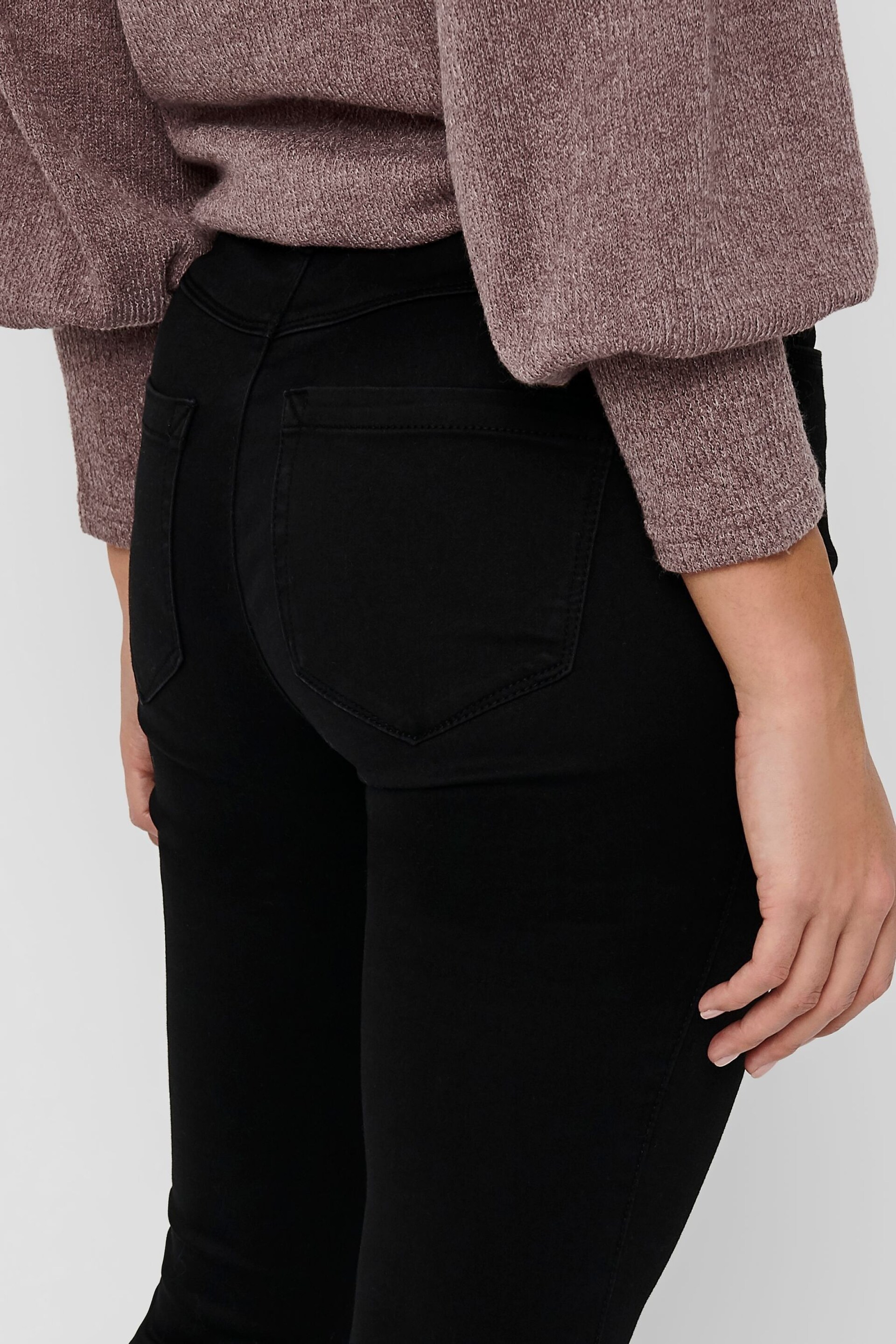 ONLY Black High Waisted Stretch Flare Jeans - Image 4 of 5