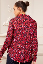 Love & Roses Red Petite Patch Pocket Button Through Shirt - Image 3 of 4