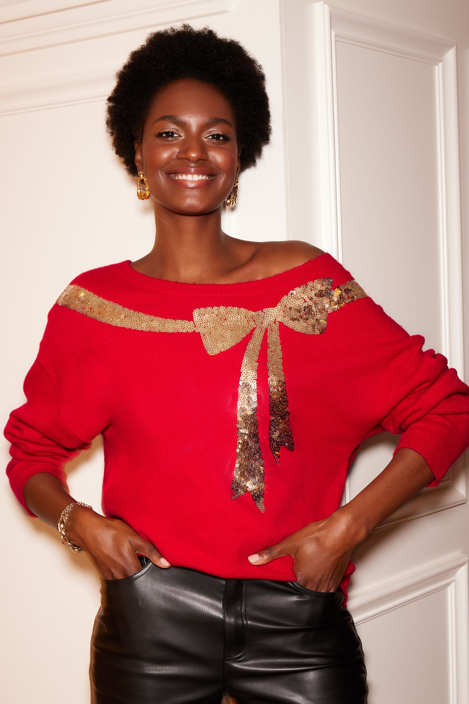 Red sequin jumper on sale