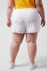 Athleta White Mesh Mid Rise 4" Pocket Running Shorts - Image 6 of 9