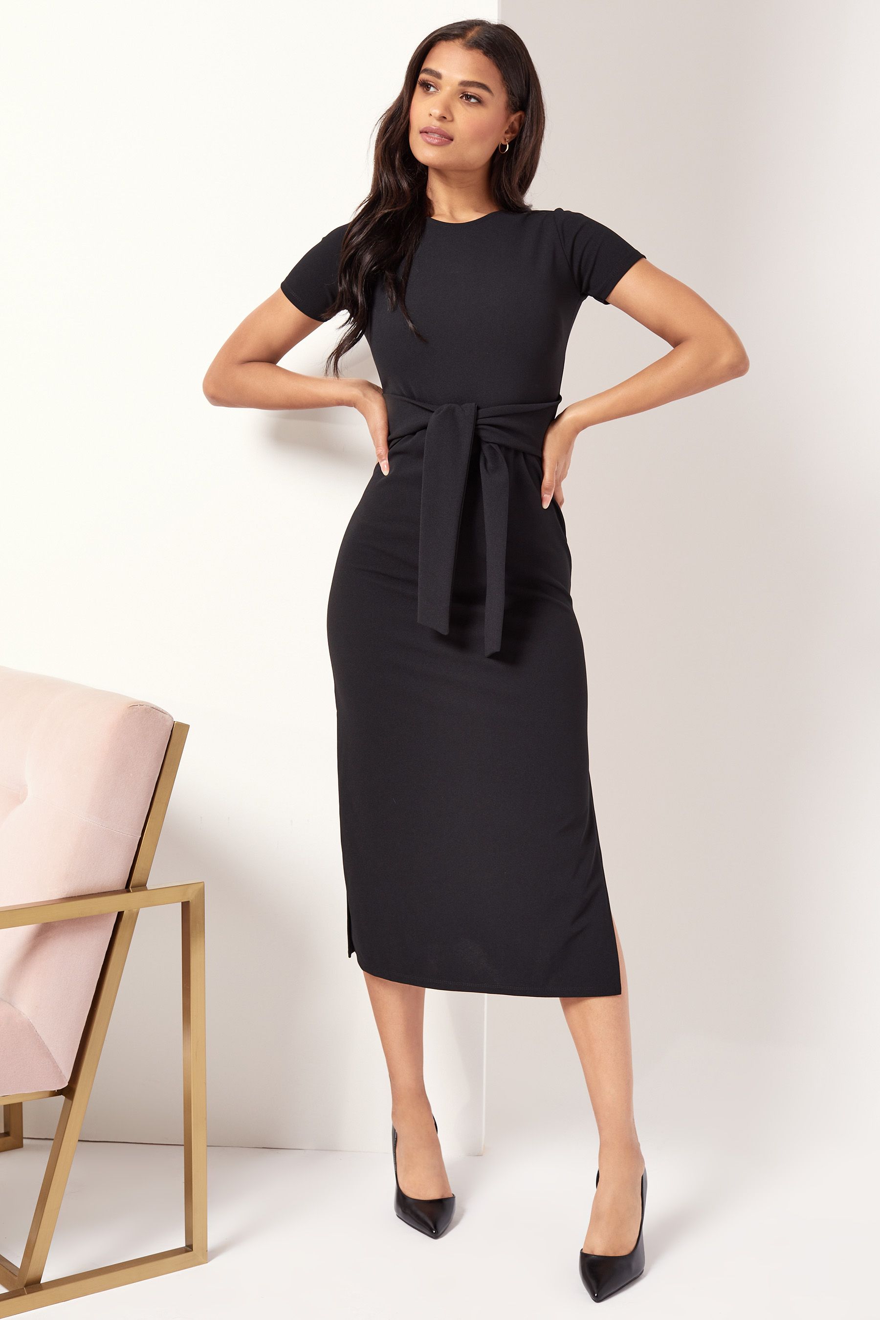 Bodycon midi dress short sleeve on sale