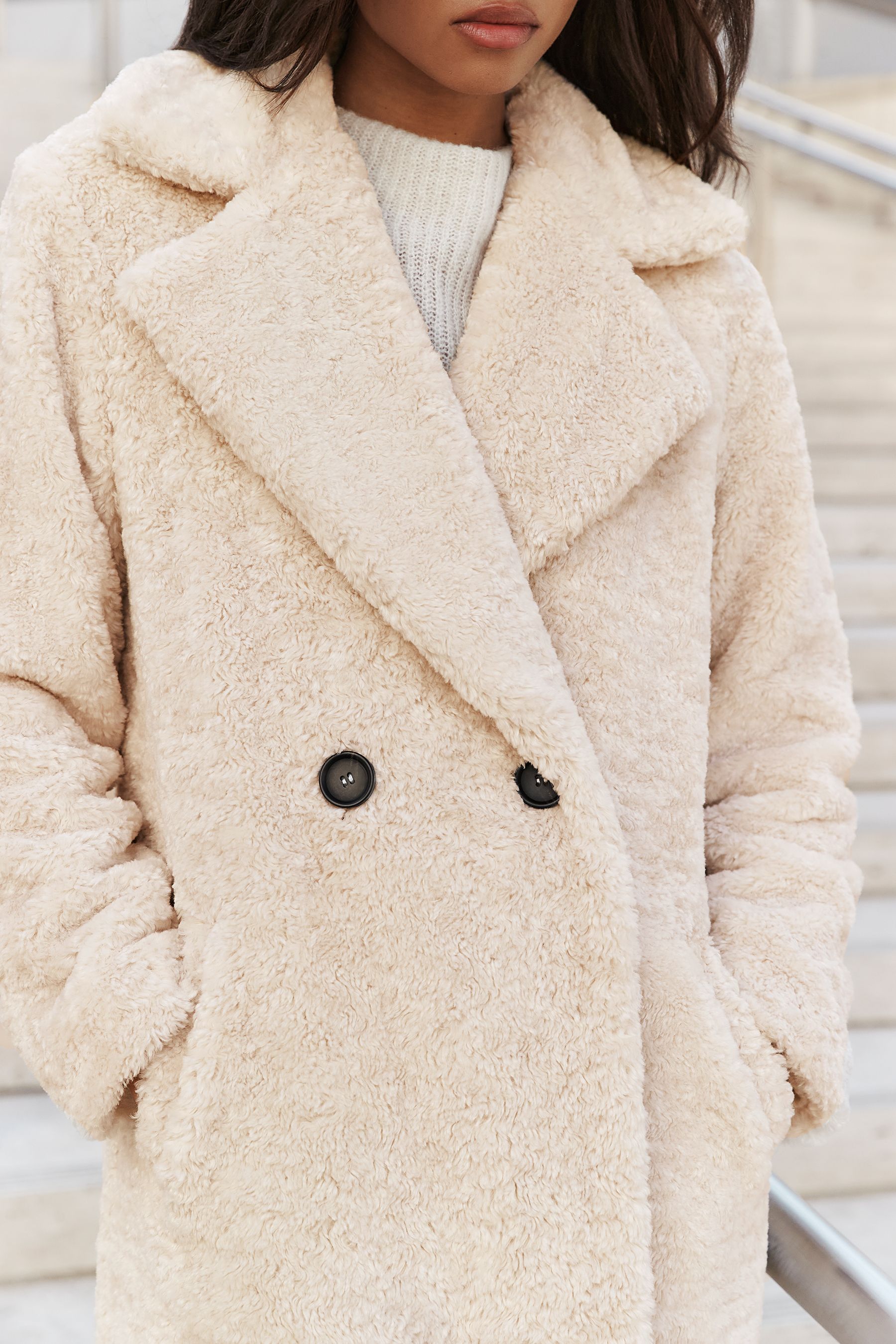 Double breasted longline coat hot sale