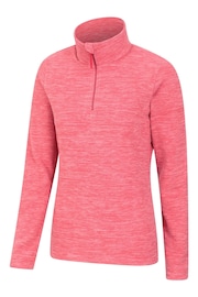 Mountain Warehouse Coral Pink Snowdon Melange Womens Half-Zip Fleece - Image 3 of 5