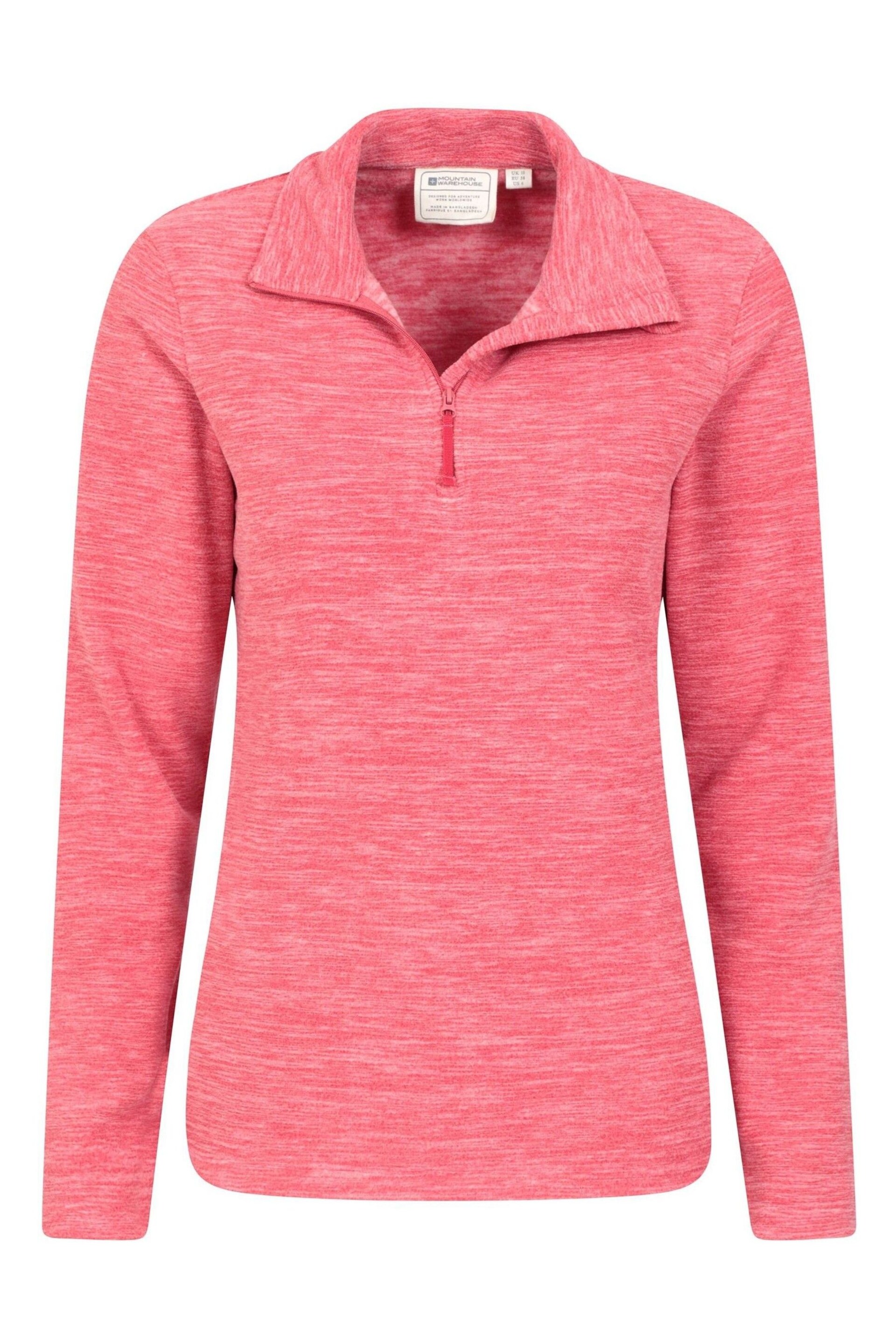 Mountain Warehouse Coral Pink Snowdon Melange Womens Half-Zip Fleece - Image 4 of 5