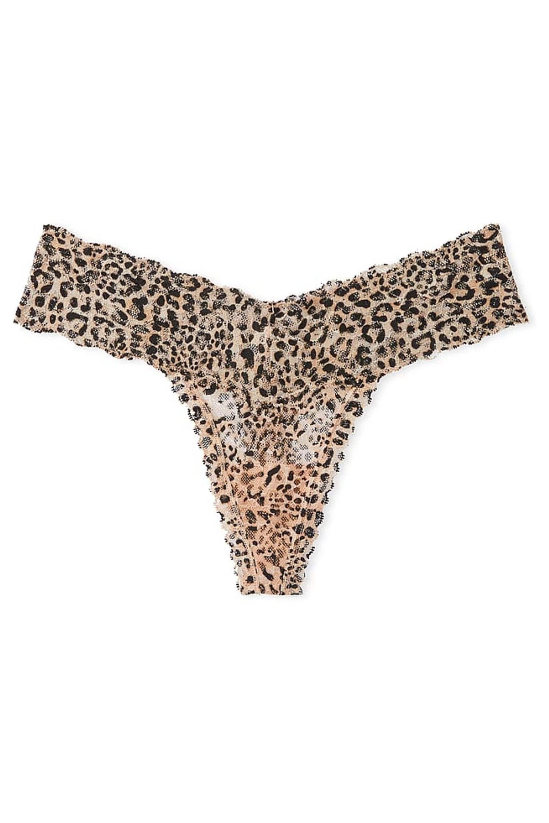 Victoria's Secret Champagne Nude Basic Animal Thong Lace Knickers - Image 3 of 3