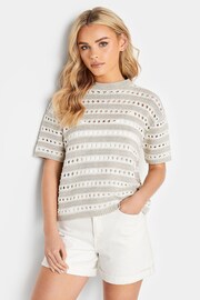 PixieGirl Petite Neutral Stripe Jumper - Image 1 of 4