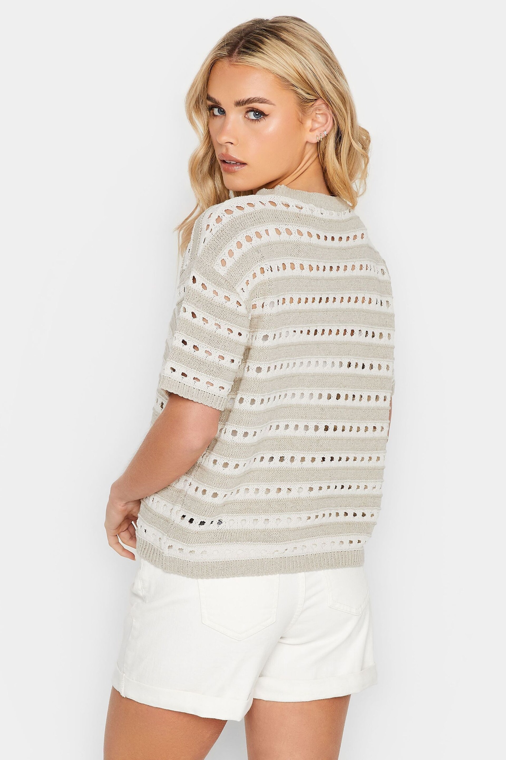 PixieGirl Petite Neutral Stripe Jumper - Image 3 of 4