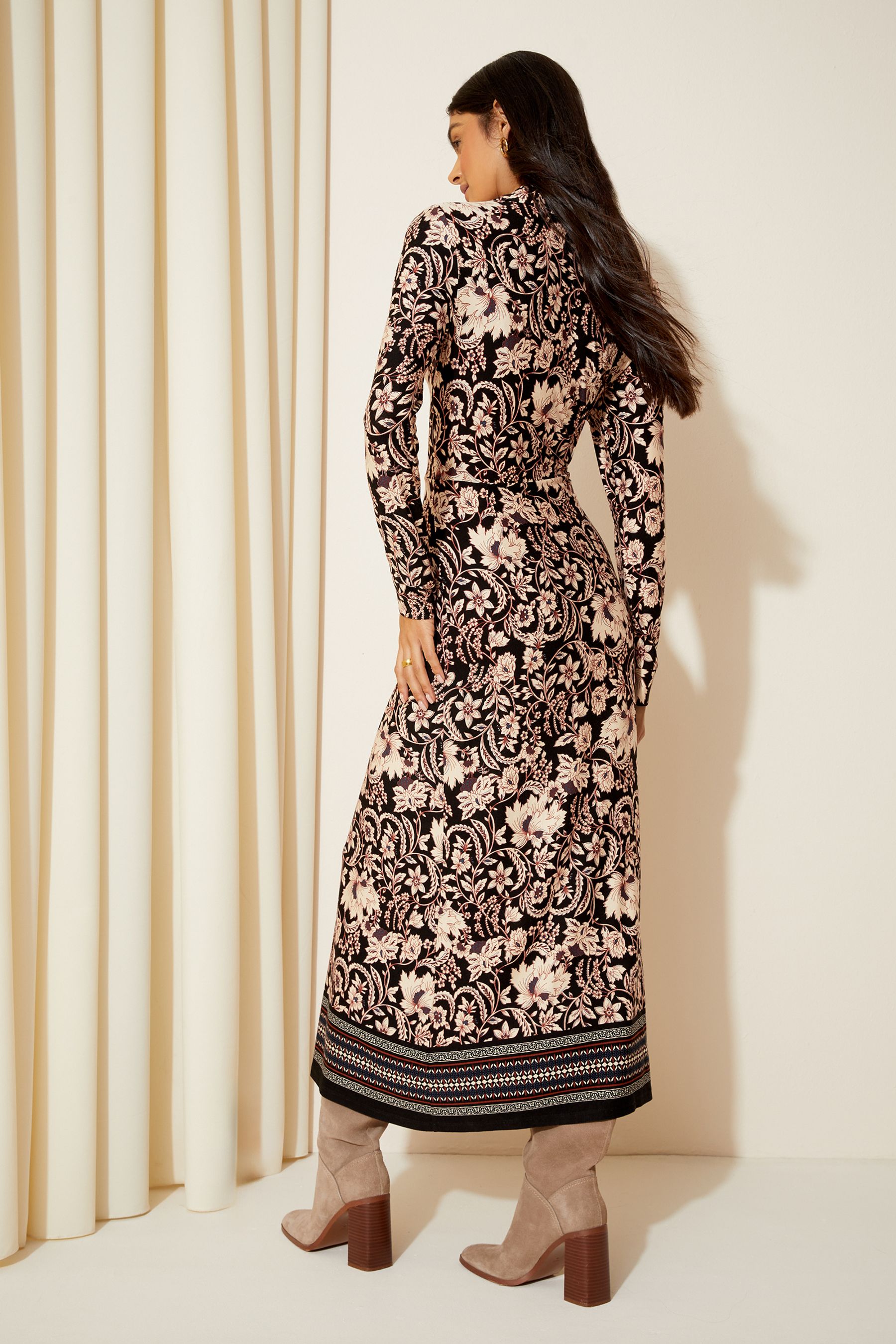 Long sleeve jersey midi dress hotsell