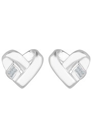 Simply Silver Silver Recycled Knotted Heart Earrings - Image 3 of 3