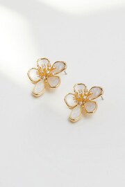 Jon Richard Gold Statement Flower Earrings - Image 1 of 3