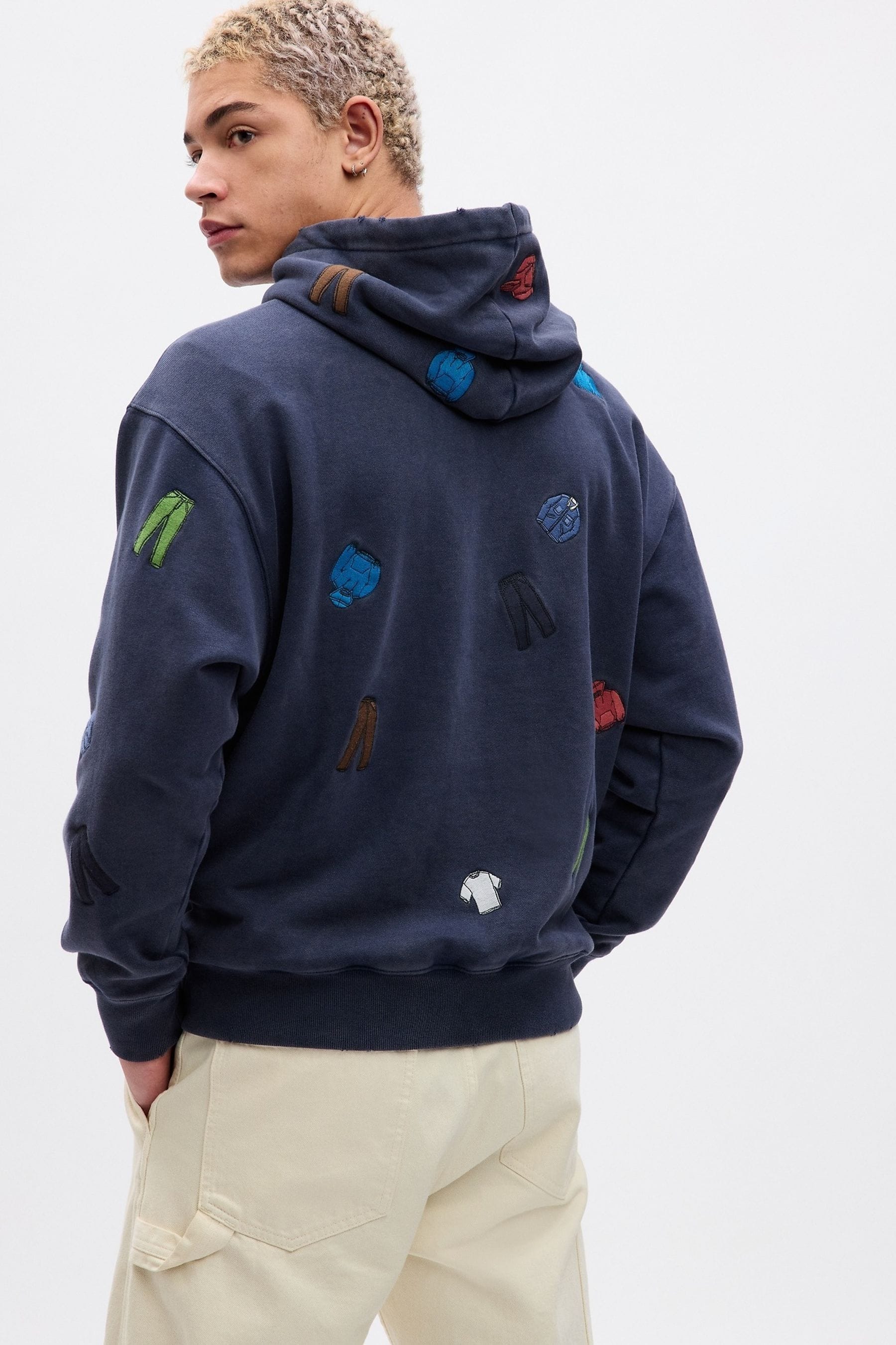 Buy Gap Navy Blue Unisex Sean Wotherspoon Embroidered Arch Logo Hoodie from Next Ireland