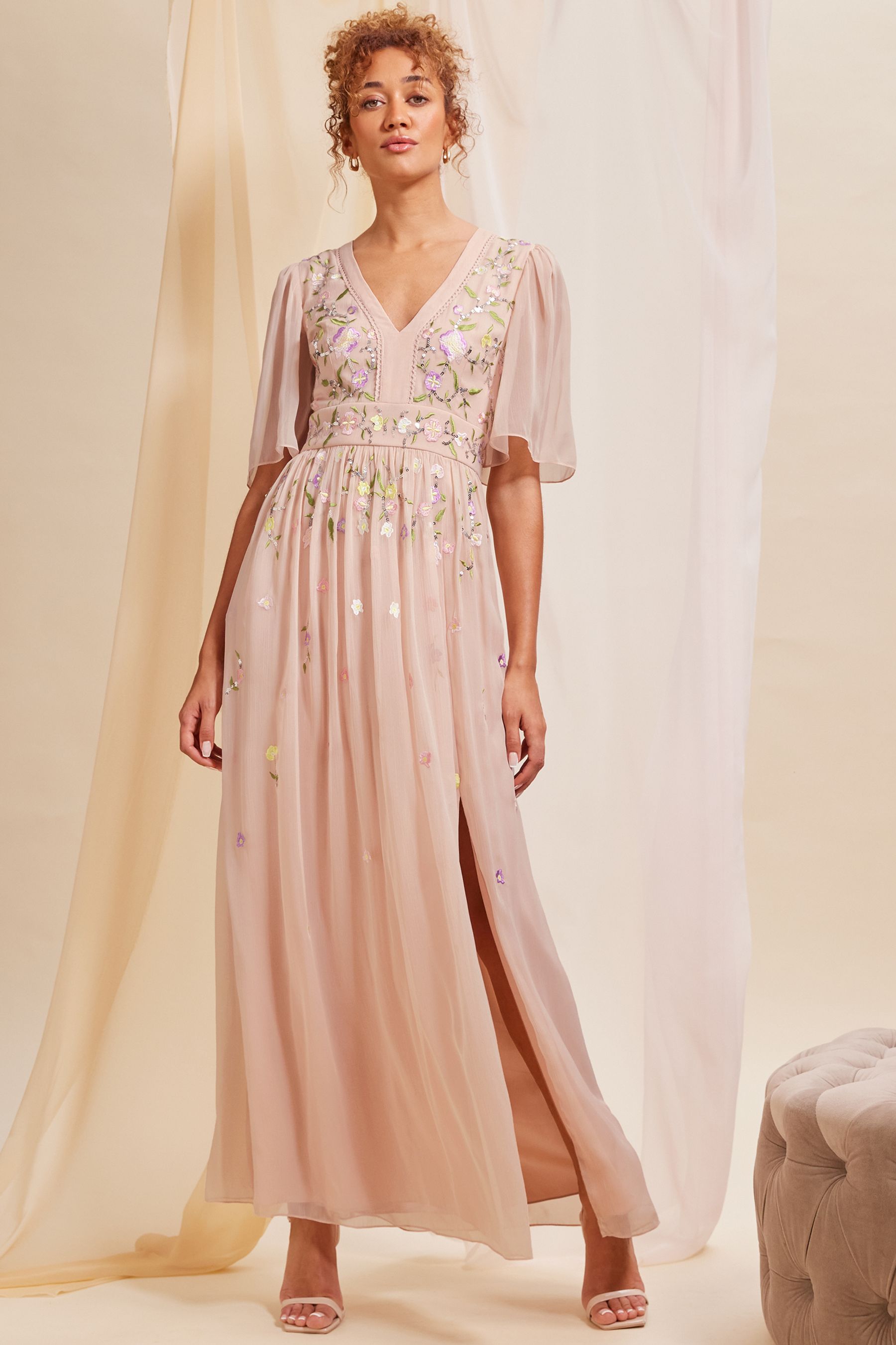 Flutter sleeve maxi dress uk 2025