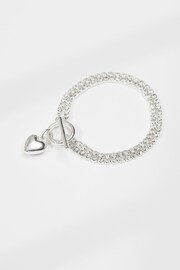 Lipsy Jewellery Silver Cupchain Heart T Bar Bracelet - Gift Boxed - Image 2 of 2