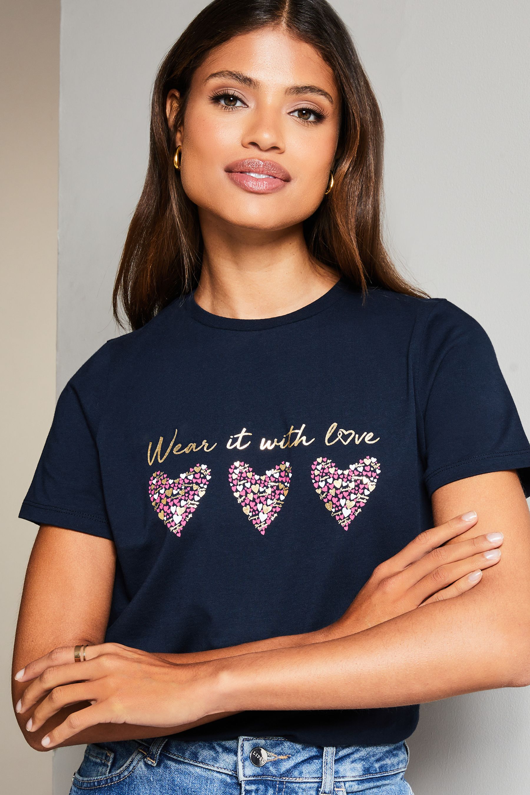 Heart t shirt women's sales