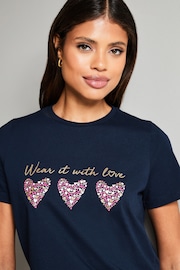 Wear it with Love Navy Blue Heart Boyfriend T-Shirt - Women - Image 4 of 4