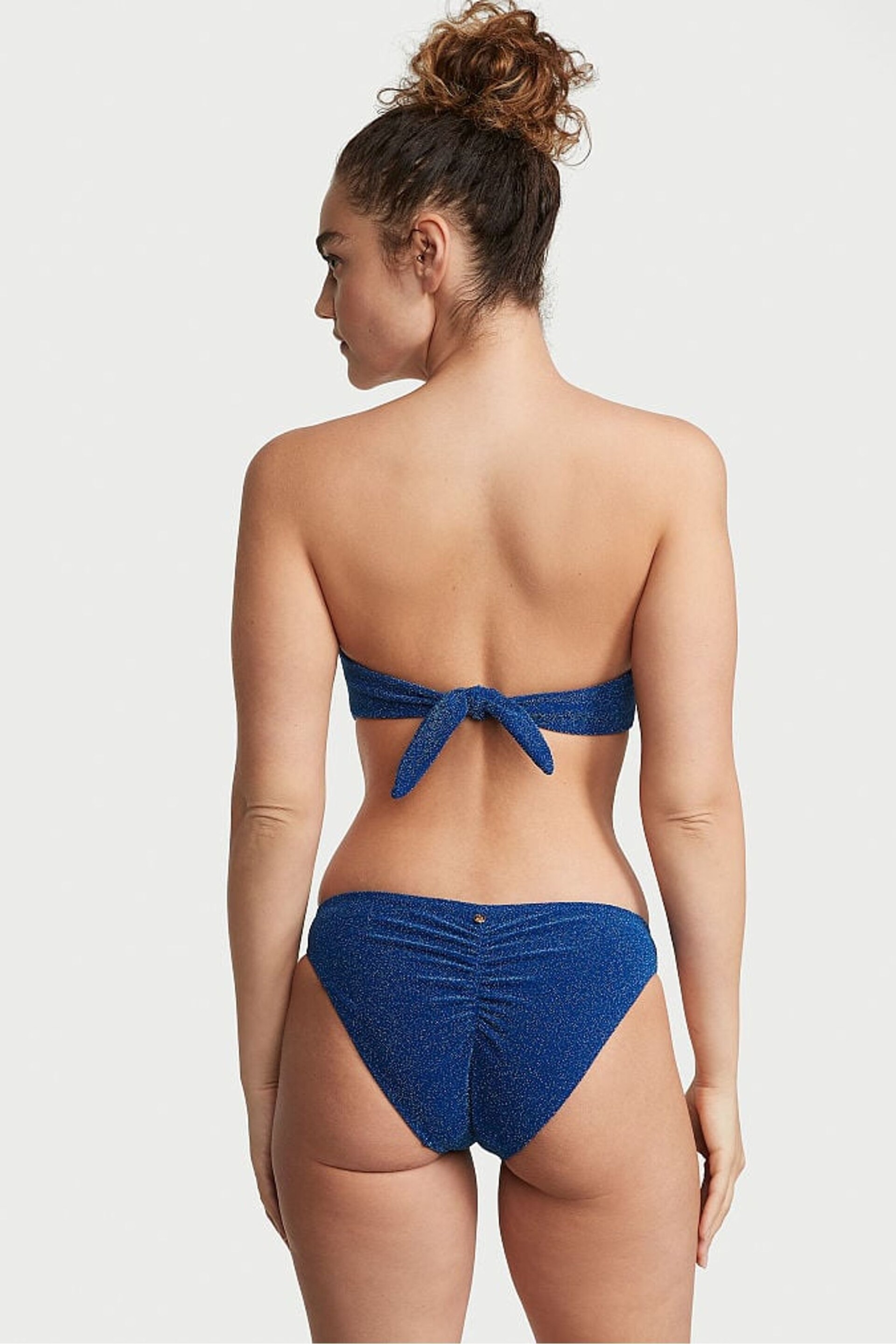 Victoria's Secret Diver Blue Cheeky Shimmer Swim Bikini Bottom - Image 2 of 3