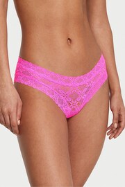 Victoria's Secret Neon Princess Pink Festival Lace Cheeky Knickers - Image 1 of 3