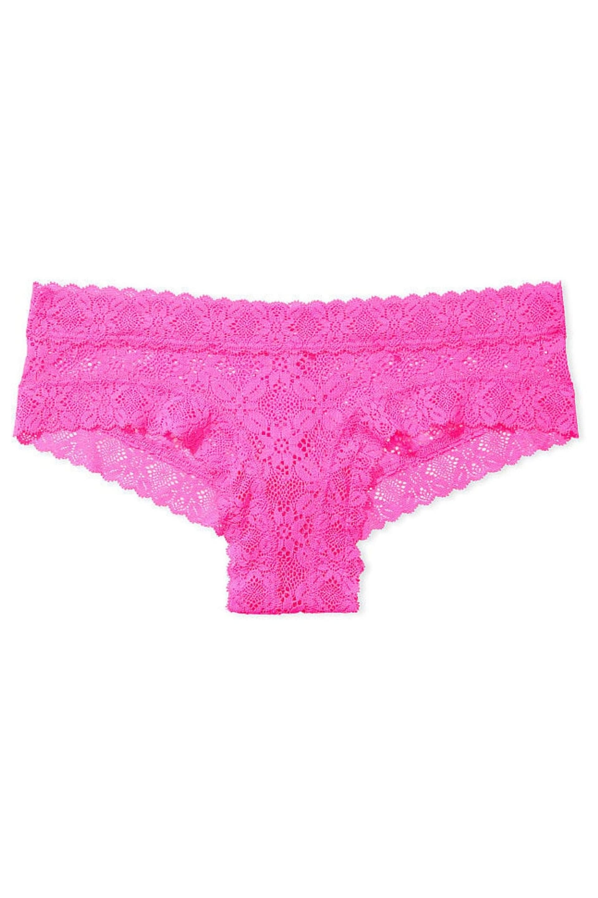 Victoria's Secret Neon Princess Pink Festival Lace Cheeky Knickers - Image 3 of 3