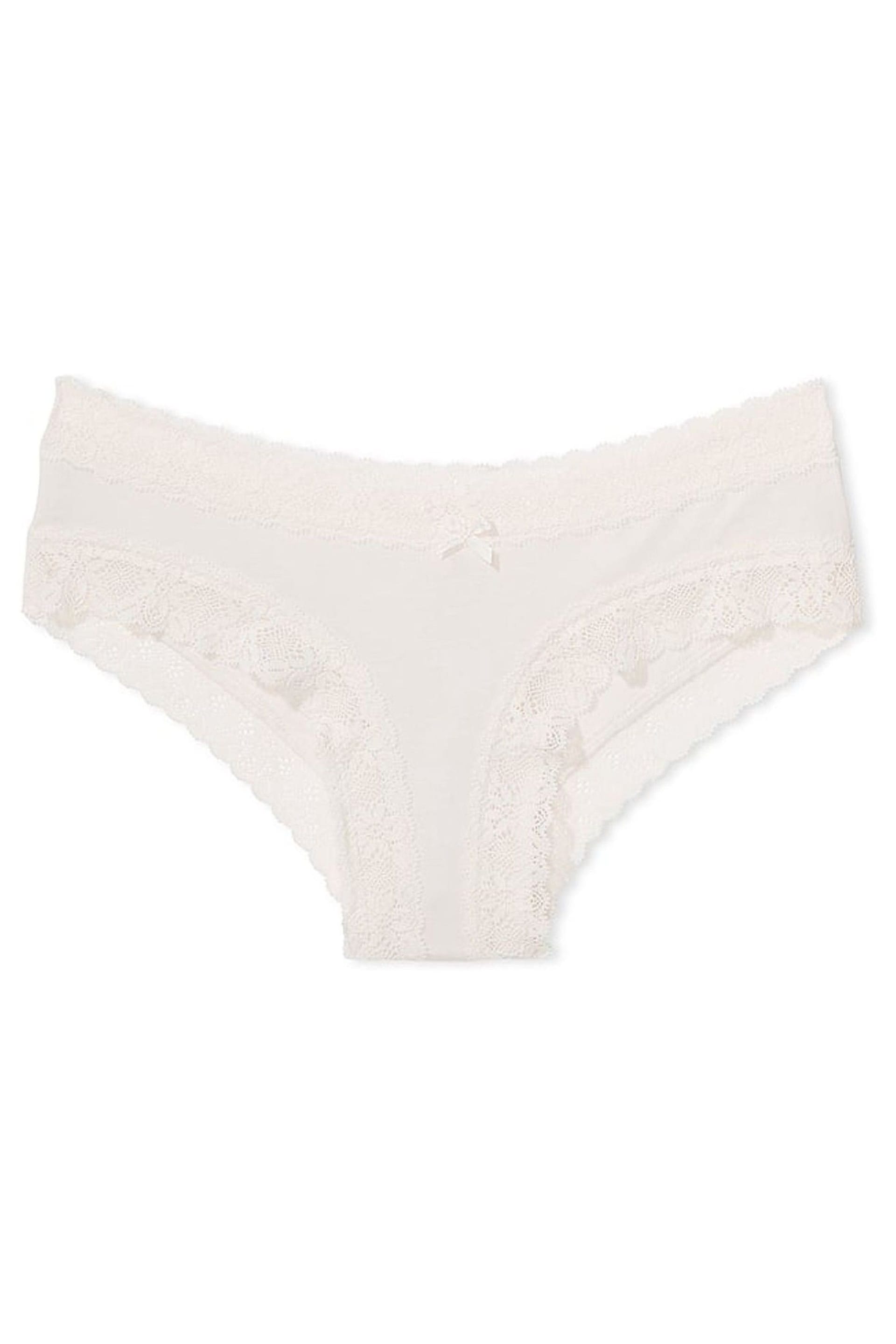 Victoria's Secret Coconut White Cheeky Lace Waist Knickers - Image 3 of 3