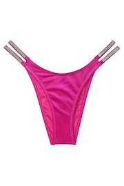 Victoria's Secret Berry Blush Pink Brazilian Shine Strap Swim Bikini Bottom - Image 3 of 3