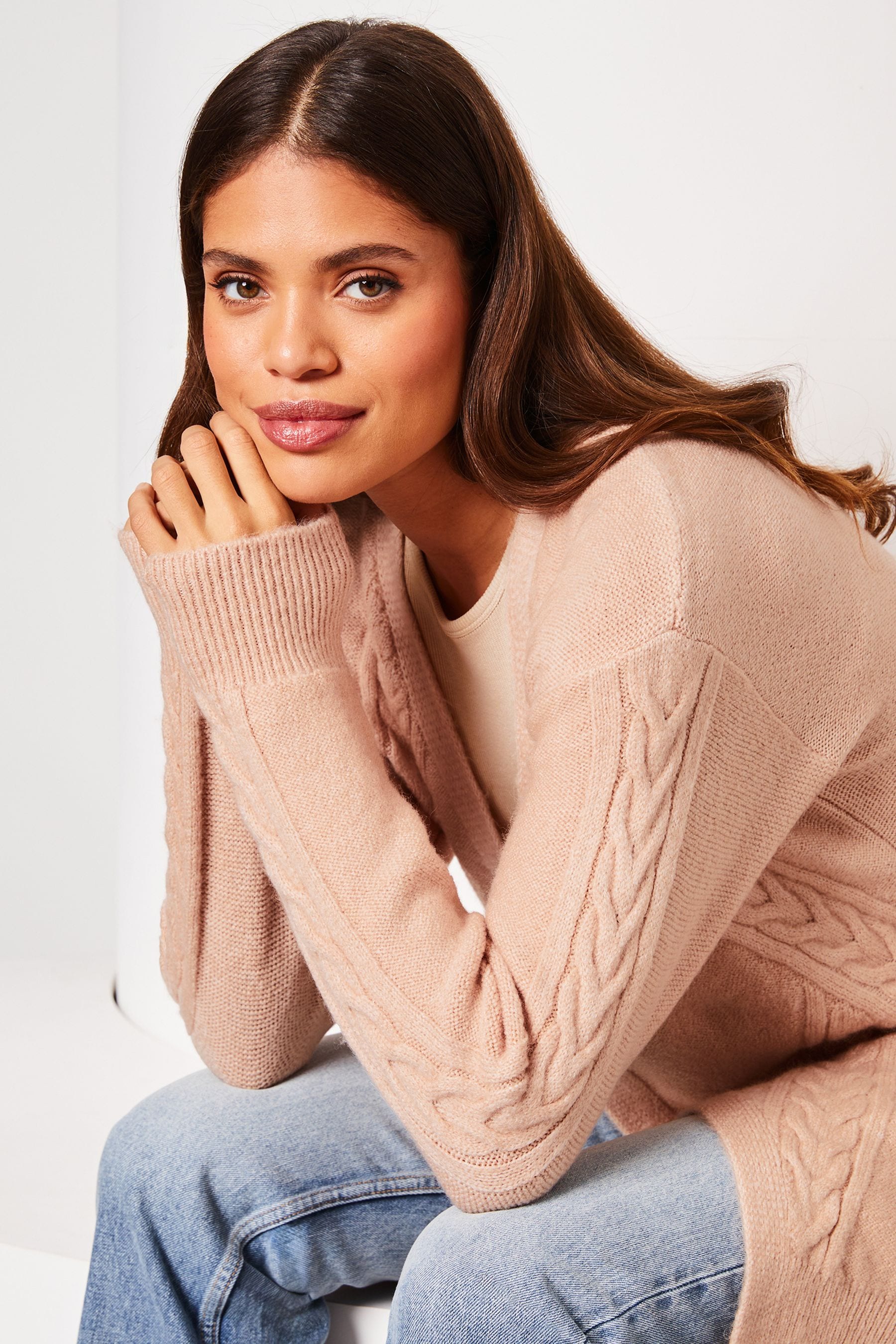 Lipsy pink cable cardigan 2025