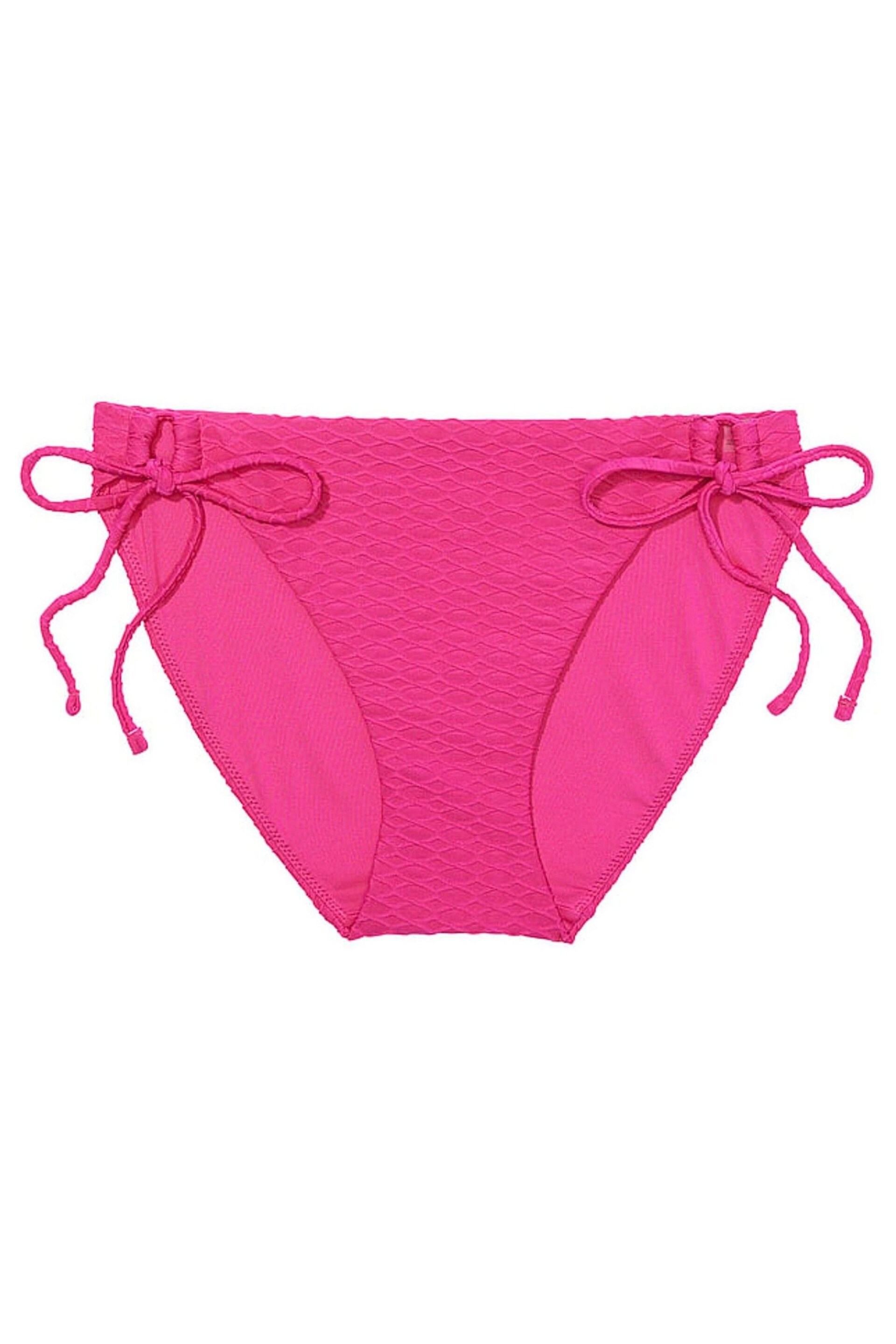 Victoria's Secret Forever Pink Fishnet Tie Side Swim Bikini Bottom - Image 3 of 3