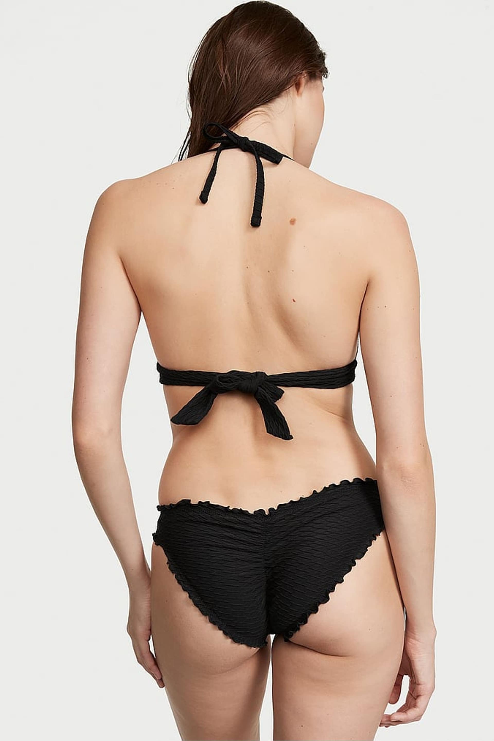 Victoria's Secret Black Fishnet Halter Swim Bikini Top - Image 2 of 3