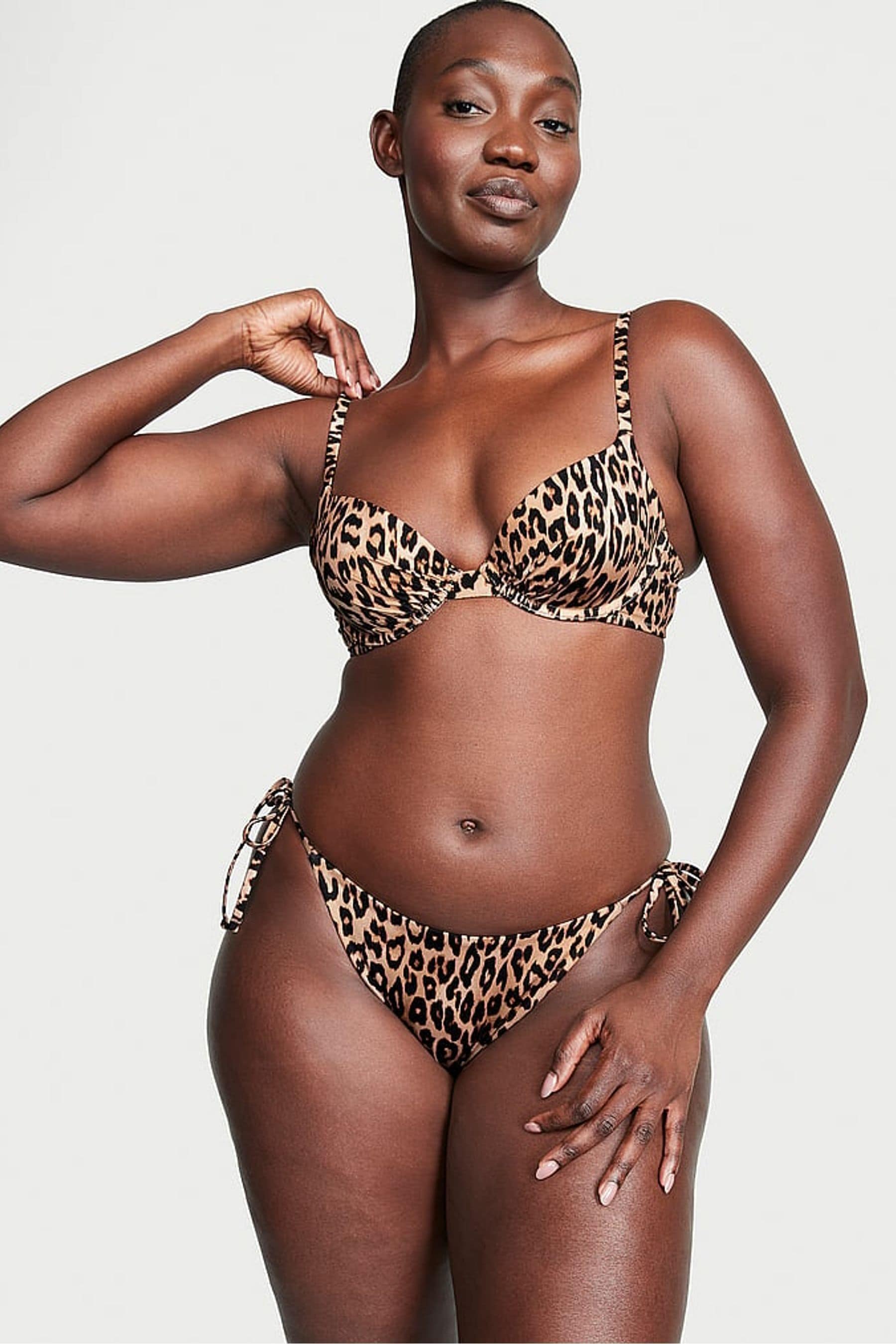 Buy Victoria s Secret Brown Leopard Push Up Swim Bikini Top from Next Luxembourg
