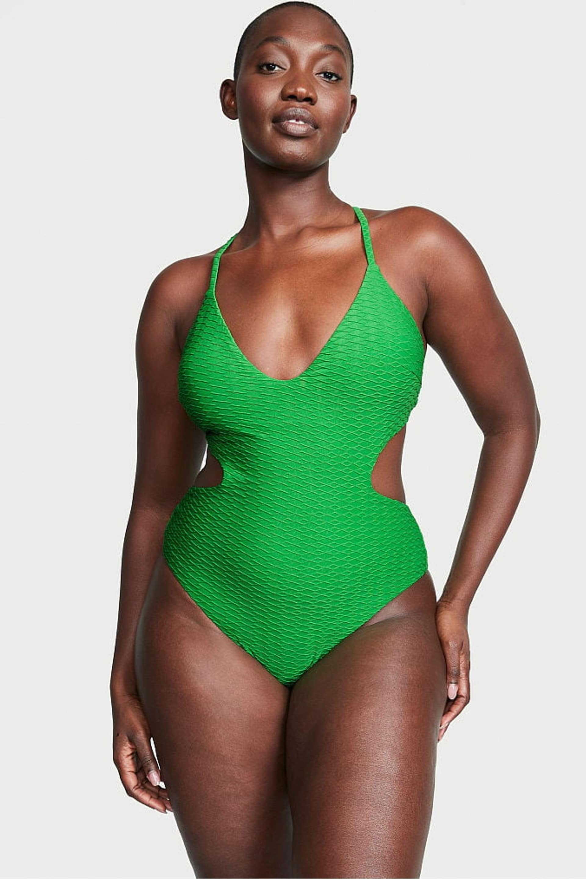 Victoria's Secret Green Fishnet Swimsuit - Image 1 of 4