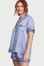 Victoria's Secret Blue Crescent Satin Short Pyjamas - Image 1 of 4