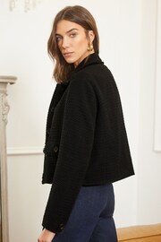 Love & Roses Black Boucle Tailored Button Through Jacket - Image 3 of 4