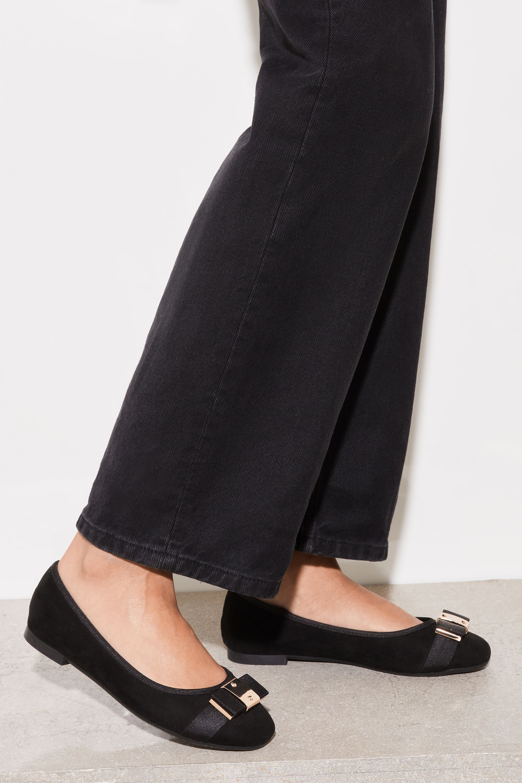 Buy Lipsy Black Regular Fit Flat Bow Ballet Pumps from Next Luxembourg