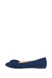 Friends Like These Navy Blue Regular Fit Round Toe Twist Flat Ballet Pumps - Image 5 of 5