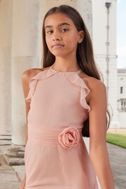 Lipsy Pink Ruffle Corsage Maxi Prom Dress (7-16yrs) - Image 4 of 5