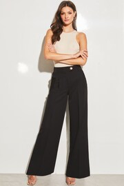 Lipsy Black Petite Relaxed Wide Leg Tailored Trousers - Image 3 of 4