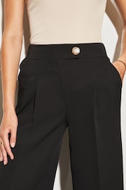 Lipsy Black Petite Relaxed Wide Leg Tailored Trousers - Image 4 of 4