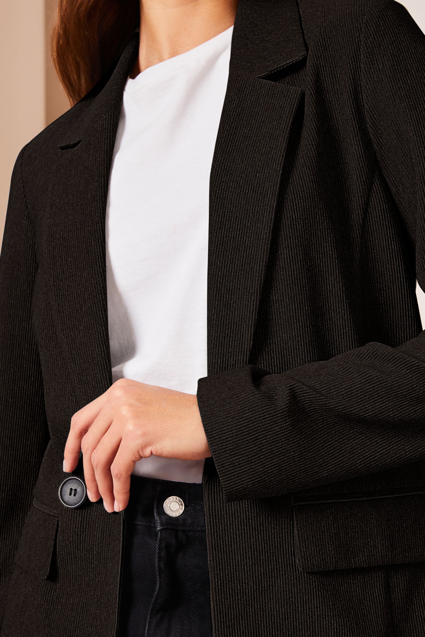 Buy Lipsy Black Jersey Ribbed Blazer from the Next UK online shop