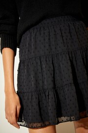 Friends Like These Black Chiffon Tiered Mini Skirt - Image 2 of 4