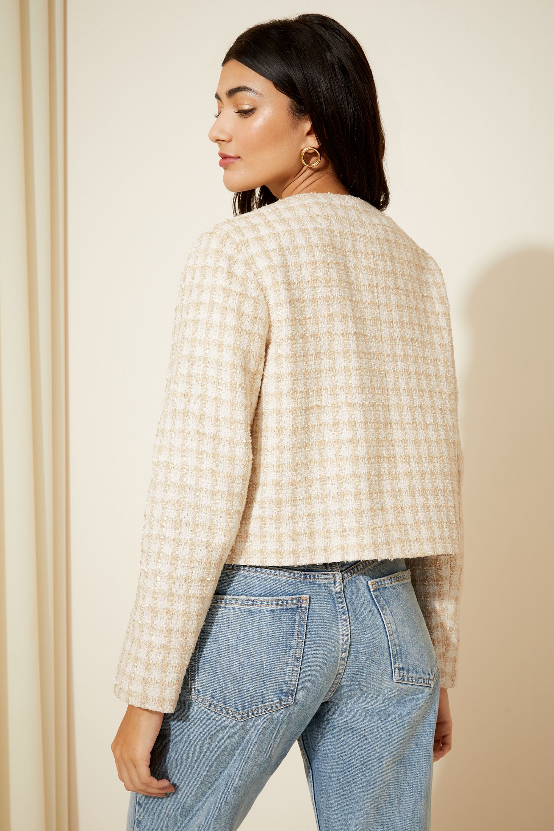 Ivory cropped jacket sale