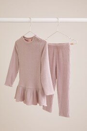 Lipsy Light Pink Cosy Peplum Hem Pyjamas (0mths-6yrs) - Image 1 of 3