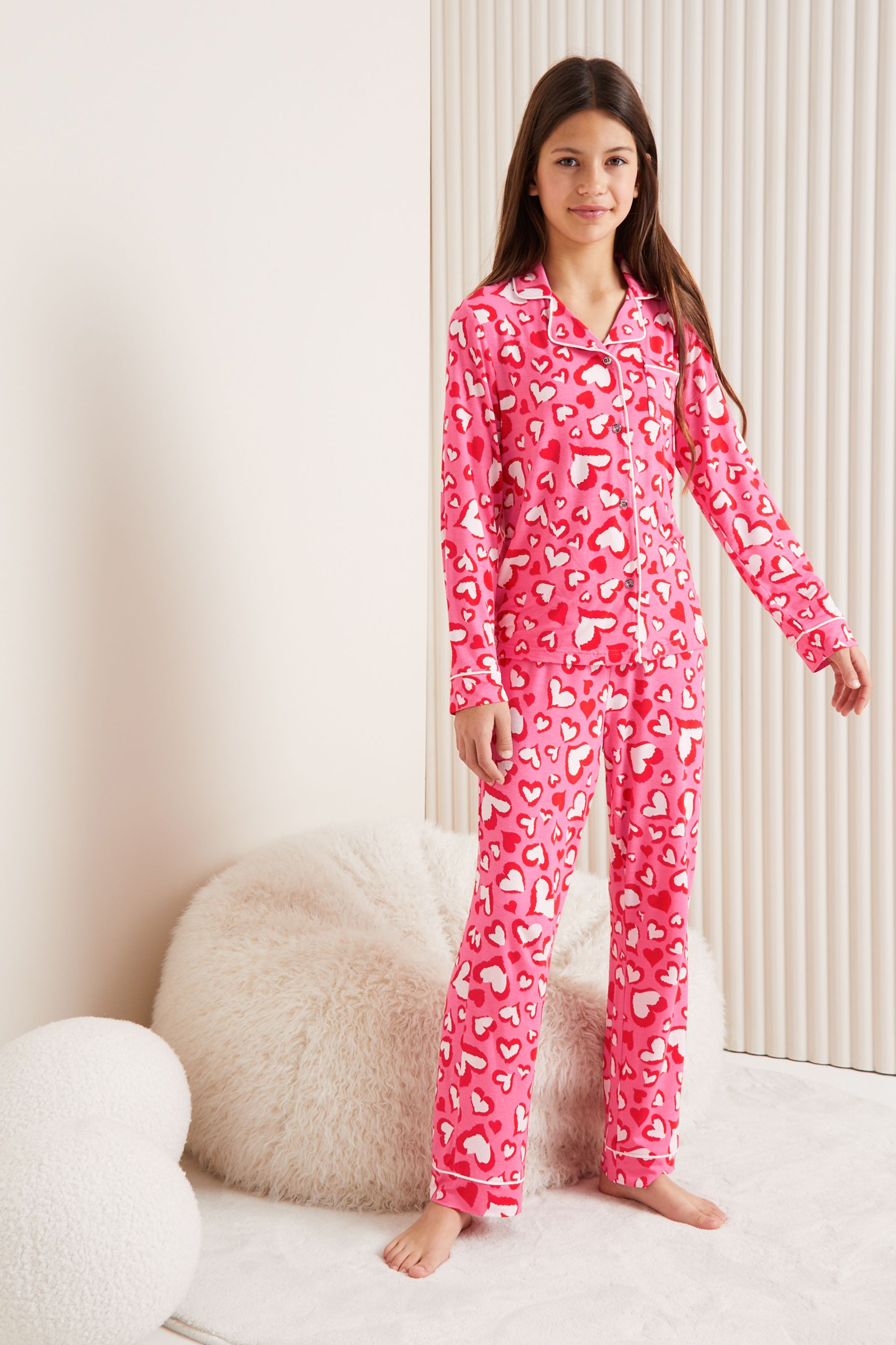 Buy Lipsy Pink Red Heart Print Jersey Pyjamas 2 16yrs from Next Slovakia