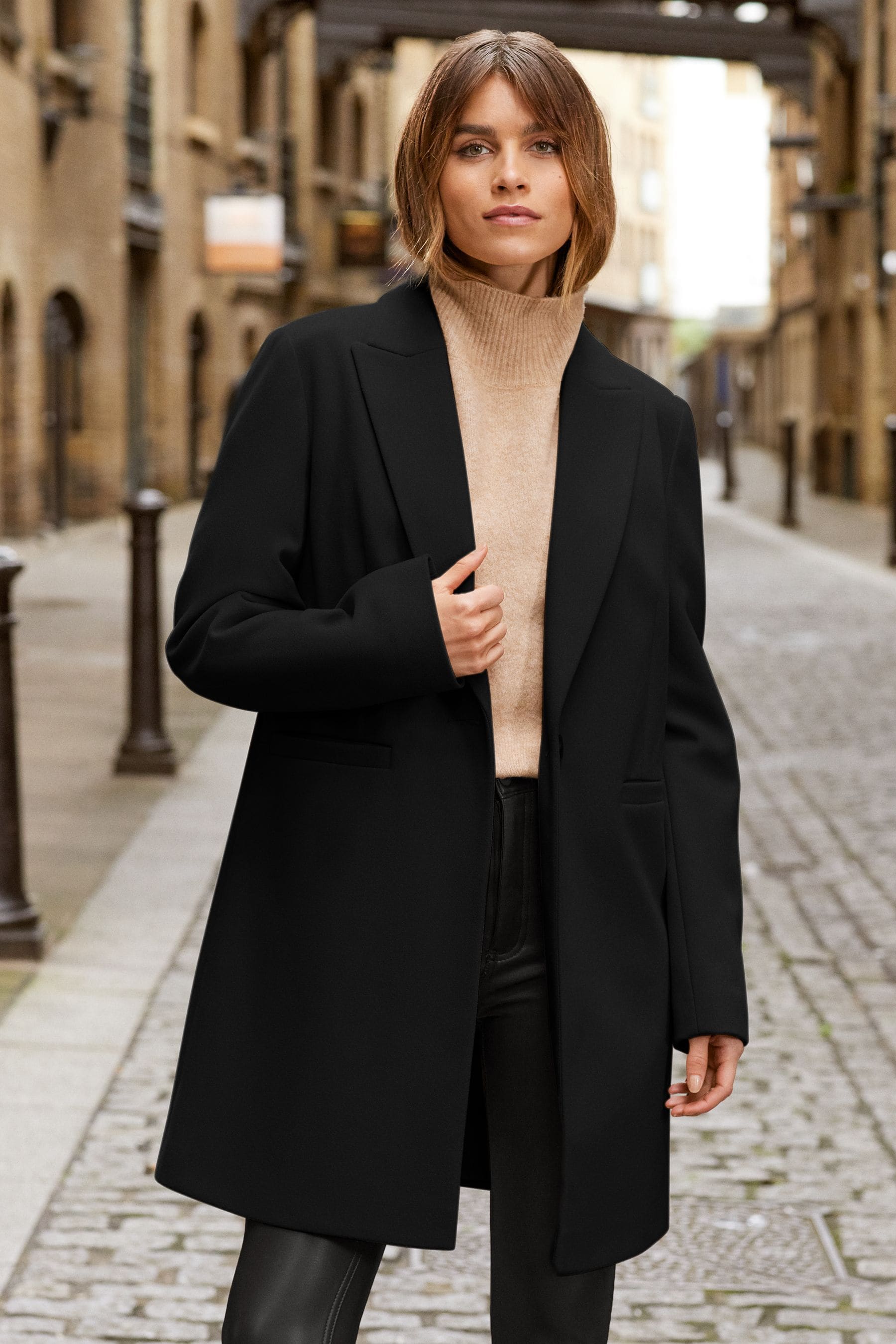 Single button coat design hot sale