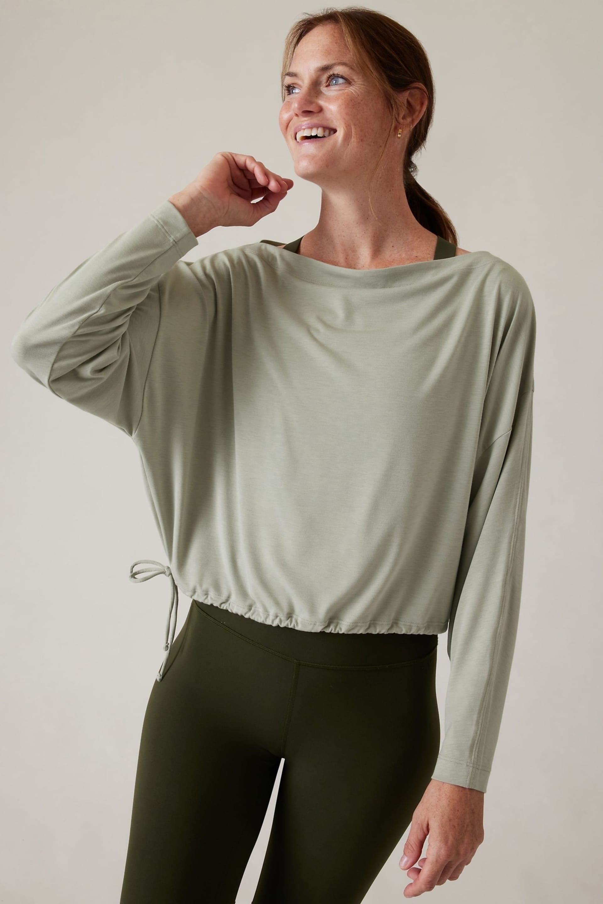 Athleta Light Green Cool Down Top - Image 1 of 5